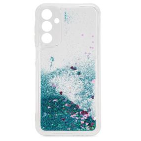 iLike Силиконовый чехол крышка с блестками водой Samsung Galaxy A35 5G (A356E) (A356B) Синий