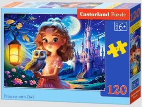 Пазл Castorland Princess with Owl 120 el. B-13593-1, 32 см x 23 см, 120 шт.