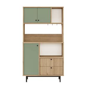 Daugiafunkcinė virtuvės spinta Kalune Design RE3-SY, ąžuolo sp./žalia sp., 88 cm x 35.5 cm x 161.2 cm