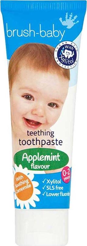 Зубная паста Brush-baby Teething Applemint, мятный вкус/яблочный вкус, 50 мл