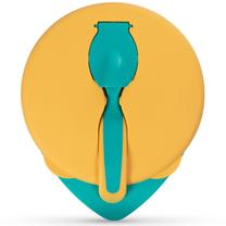 Dubenėlis su dangteliu ir šaukšteliu Baboo Bowl With Lid And Spoon 9-028, 6+ mėn., plastikas/silikonas, geltona sp./žalia sp.