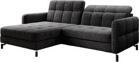 Kampinė sofa Lorelle Berlin 02, juoda sp., kairinė, 160 x 225 cm x 105 cm