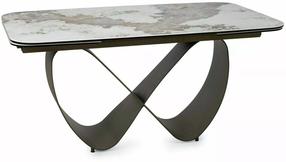Valgomojo stalas išskleidžiamas Infinity Pandoro Ceramic, balta sp./vario sp., 160 - 236 cm x 95 cm x 76 cm