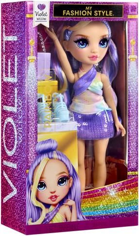 Lelle ar aksesuāriem Rainbow High My Fashion Style Violet Willow, 28 cm, violeta krās.