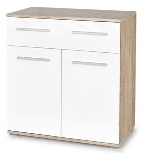 Kumode Lima KM-1, ozola krās./balts krās., 82 cm x 77 cm x 40 cm