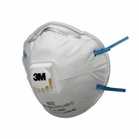 Respirators, ar vārstu 3M 8822, balta krās., Universāls, 10 gab.