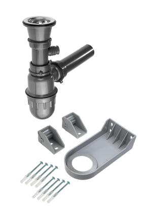Sifons izlietnei Deante ZYK_0100, 230 mm, 50.8 mm, pelēka krās.
