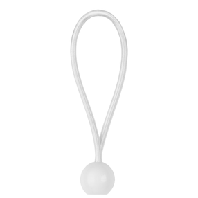 Tvirtinimo guma su rutuliuku Bradas Bungee Ball, 15 cm, guma, balta sp., 25 vnt.