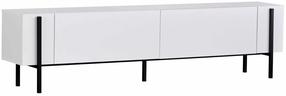 Televizoriaus spintelė Nordure Nexus, balta sp./juoda sp., 29.5 cm x 180 cm x 45.5 cm