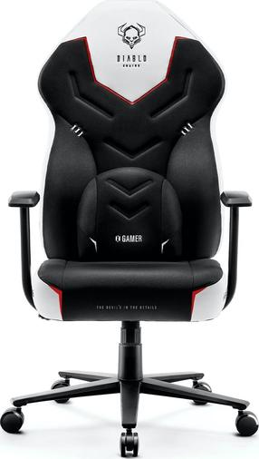 Žaidimų kėdė Diablo Chairs X-Gamer X-GAMERSW, 55 x 53 x 118 - 128 cm, balta sp./juoda sp.