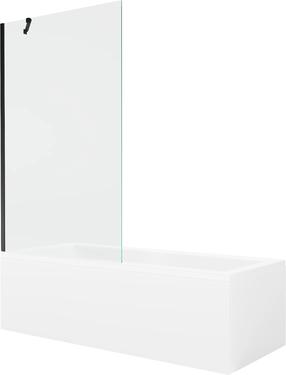 Vanna ar sieniņu, brīvi novietots Mexen Cubik, 70 cm x 160 cm x 40 cm, taisnstūris, caurspīdīga krās./balta krās.