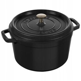 Emaliuotas ketaus puodas Staub La Cocotte, Ø24 cm, 4.8 l, juoda sp.