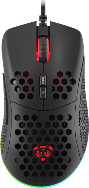 Проводная игровая мышь Genesis Krypton 555, с проводом к usb / ps/2, черный цв.