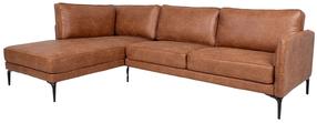 Kampinė sofa Home4you Sofia, ruda sp., kairinė, 257 x 168 cm x 82 cm