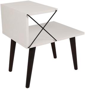 Naktsskapītis Kalune Design Cross 854KLN3308, balta krās., 55 cm x 50 cm x 40 cm