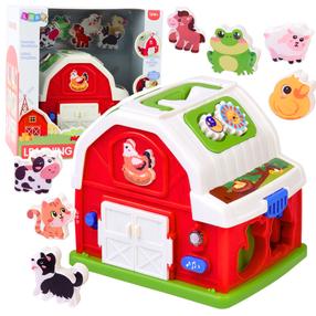 Interaktīva rotaļlieta, ferma Lean Toys Learning Fun, 14.5 cm, daudzkrāsaina