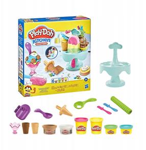 Plastilino rinkinys, su priedais Hasbro Play-Doh Kitchen Creations Ice Cream Carousel, įvairių spalvų
