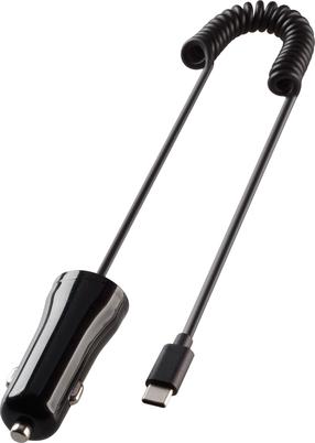 Auto telefona lādētājs Vivanco USB-C, USB-C, 100 cm, melna krās., 12 W