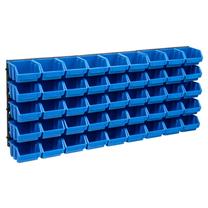 Įrankių dėžė VLX 48 Piece Storage Bin Kit with Wall Panel, 35 cm x 38.2 cm x 1.8 cm, mėlyna sp./juoda sp.