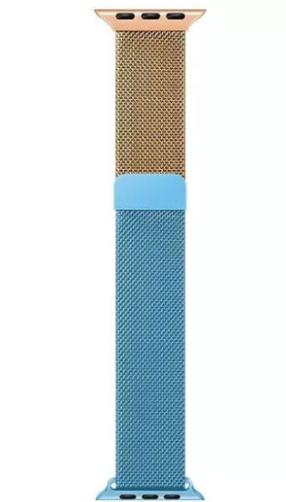 Dirželis Beline, Apple Watch Steel 42/44/45/49 mm, mėlyna sp./aukso sp.