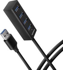 USB sadalītājs Axagon HUE-M1AL USB male, 4 x USB female, 1.2 m, melna krās.