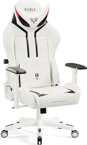 Žaidimų kėdė Diablo Chairs X-Ray 2.0, 52 x 54 x 125 - 135 cm, balta sp./juoda sp.