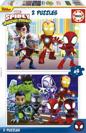 Dėlionė 2in1 Educa Spidey & His Amazing Friends, 20 cm x 28 cm, 96 vnt., įvairių spalvų