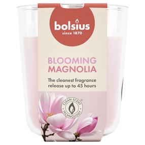 Свеча, ароматическая Bolsius Blooming Magnolia, 45 час, розовый цв.