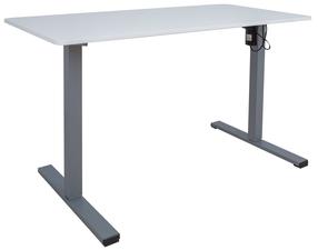 Kompiuterio stalas reguliuojamo aukščio Home4you Ergo Optimal K187011, 120 cm x 60 cm, 71 - 116 cm, balta sp./pilka sp.