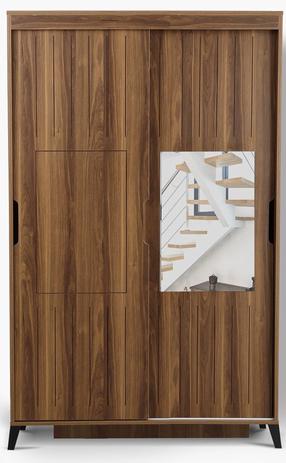Skapis Kalune Design Pasific Home Fuga 120, valriekstu krās., 120 cm x 60 cm x 216 cm, ar spoguli