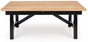 Stalas išskleidžiamas Fiesta, ąžuolo/juoda, 200 - 280 cm x 100 cm x 77 cm