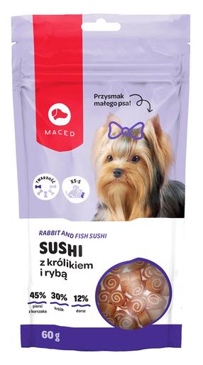 Skanėstas šunims Maced York Sushi Rabbit with Fish, žuvis/triušiena, 0.06 kg