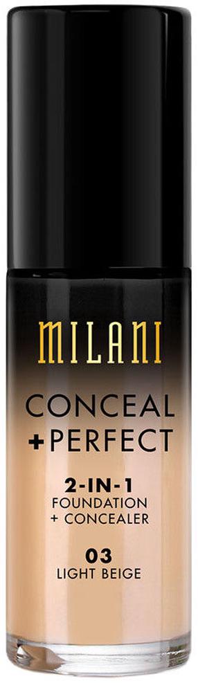 Skystas makiažo pagrindas Milani Conceal + Perfect, 03 light beige, 30 ml
