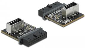 Адаптер Delock 66432 66432 4043619664320 USB 3.2 Gen 1 Type-A, USB 3.2 Gen 1 20pin female, черный цв.