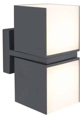 Sieninis lauko šviestuvas Lutec Cuba, 24.4W, LED, IP54, tamsiai pilka sp., 10 cm x 21.3 cm