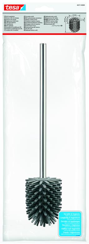 Щетка для унитаза Tesa, черный цв./хромовый цв., 7.4 см x 37.4 см x 7.1 см