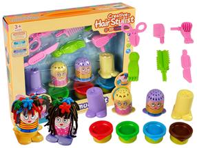 Plastilino rinkinys, su priedais Creative Hair Stylist, įvairių spalvų