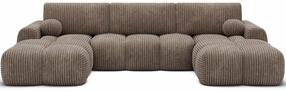 Kampinė sofa Vianetto Velour, šviesiai ruda sp., 177 x 319 cm x 95 cm