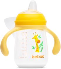 Gertuvė su silikoniniu snapeliu Baboo Safari, 260 ml, 6+ mėn., plastikas/silikatas, geltona sp.