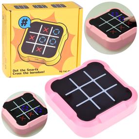 Электронная игра 4in1 Tic Tac Toe, 10 см, розовый цв.