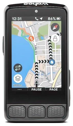 Velosipēdu dators, uzlādējams Wahoo Elemnt Roam V3 GPS, plastmasa, melna krās.