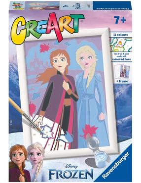 Tapymas pagal skaičius Ravensburger CreaArt Frozen Sisters Power, įvairių spalvų