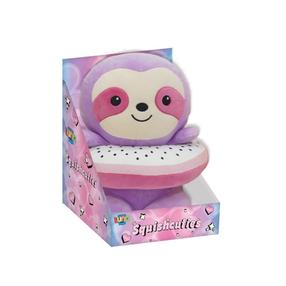 Mīkstā rotaļlieta slinķis Luna Squishcuties, rozā krās./violeta krās., 21 cm