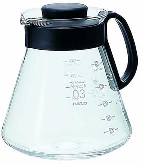 Kavinukas Hario V60-03 XVD-80B, 0.8 l, skaidri sp./juoda sp.