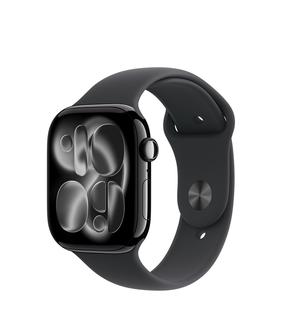Išmanusis laikrodis Apple Watch Series 11 GPS + Cellular 46mm MFC24ET/A, jet black aliuminio korpusas su black sport dirželiu - S/M