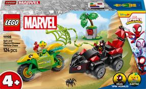 Konstruktors LEGO® Marvel Spin un Electro dinozauru transportlīdzekļu pakaļdzīšanās 11198, 124 gab.