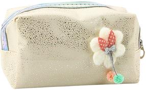 Пенал Lean Toys Shimmering Particles, 21 см x 8 см, бежевый цв.