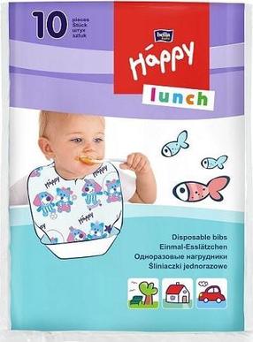 Детский нагрудник, одноразовый Happy Disposable Bibs, белый цв./многоцветный, 10 шт.