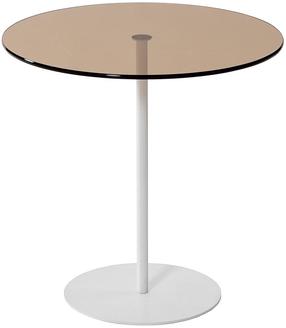 Kavos staliukas Kalune Design Chill-Out, balta sp./bronzos sp., 50 cm x 50 cm x 50 cm