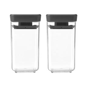 Pārtikas uzglabāšanas konteineru komplekts Brabantia Tasty+, 0.15 l, tumši pelēka krās.